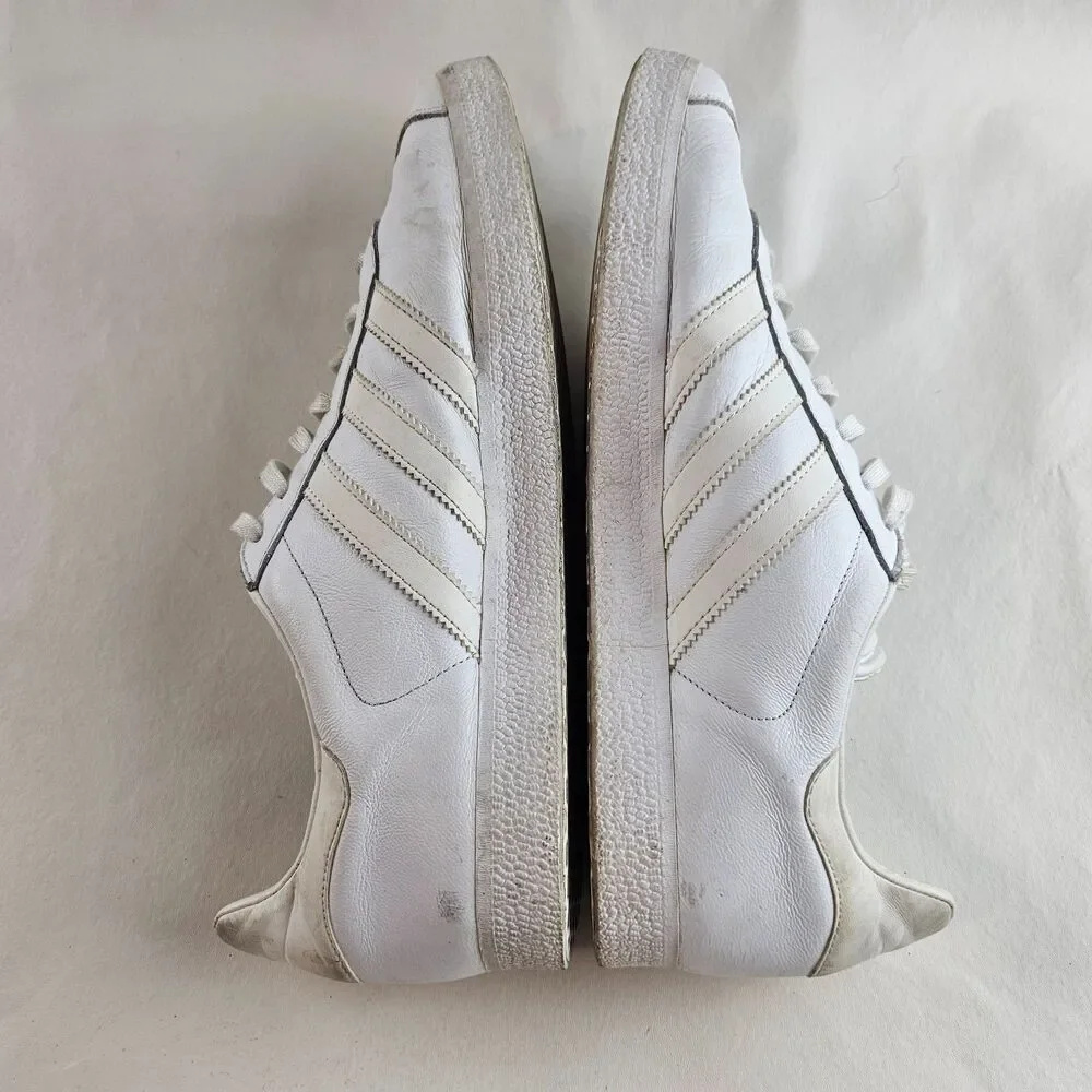 Adidas Originals Gazelle OG Triple White Men’s 10.5 Leather Sneakers BB5498
